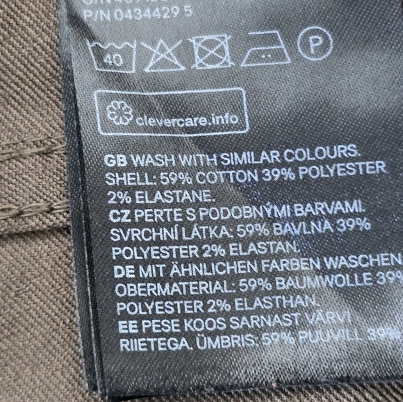 H&M Chino Pants Women Sz 14 Tan Cotton Blend 32×29 High Rise Casual Straight Leg - Picture 7 of 9